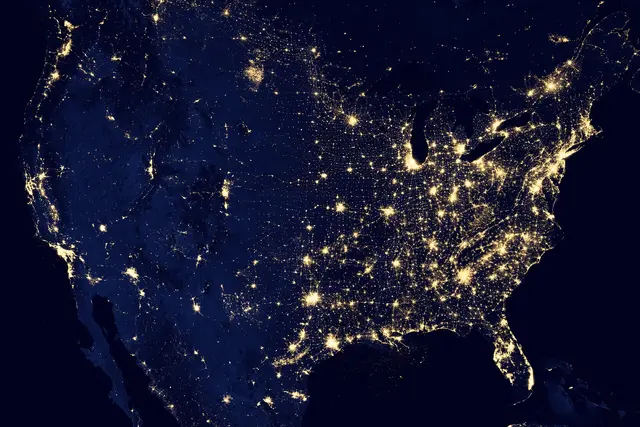 Vista de Norteamérica, Estados Unidos